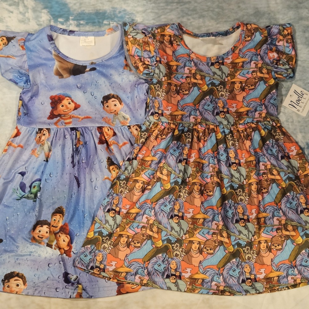 Noelle Belle Milk Silk Boutique Dresses‎ 3T Character Print Twirl NWT Lot 2